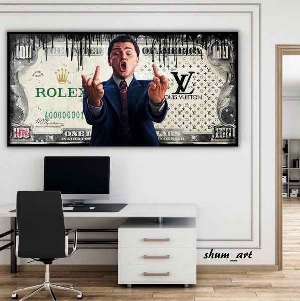 Картина Di Caprio money rolex LV 10255 фото