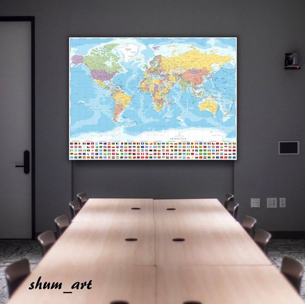Картина Map of the world administrative 10569 фото